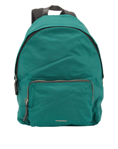 Logo Backpack, &pound;250, Handbags, Green, Nylon, Front view
